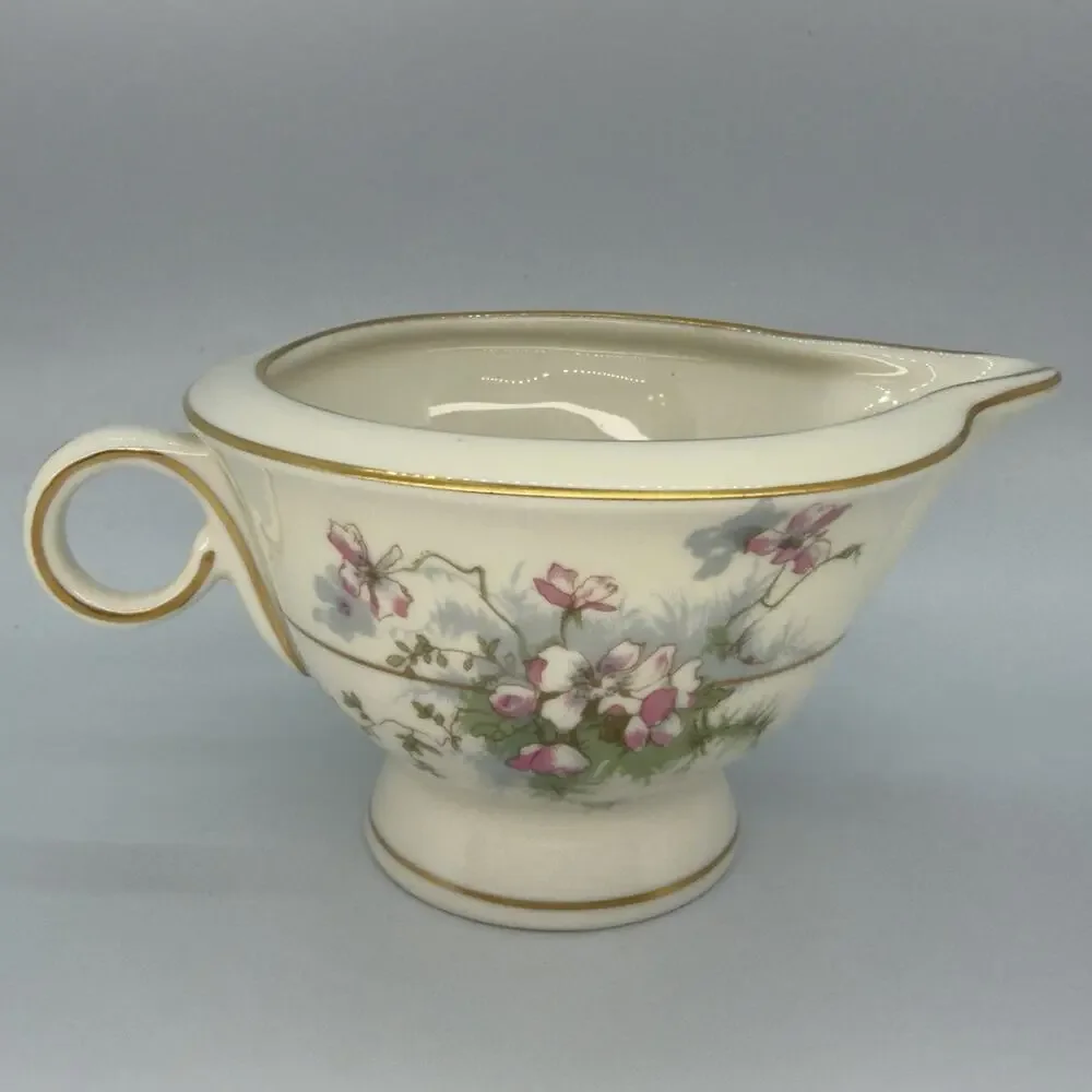 Theodore Haviland New York Apple Blossom Creamer Pitcher Gold Trim USA Made 40s